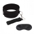 Черный ошейник с длинным поводком Collar and Leash Set - Lux Fetish - купить с доставкой в Златоусте