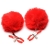 Красные зажимы на соски с помпонами Pom Pom - XR Brands - купить с доставкой в Златоусте