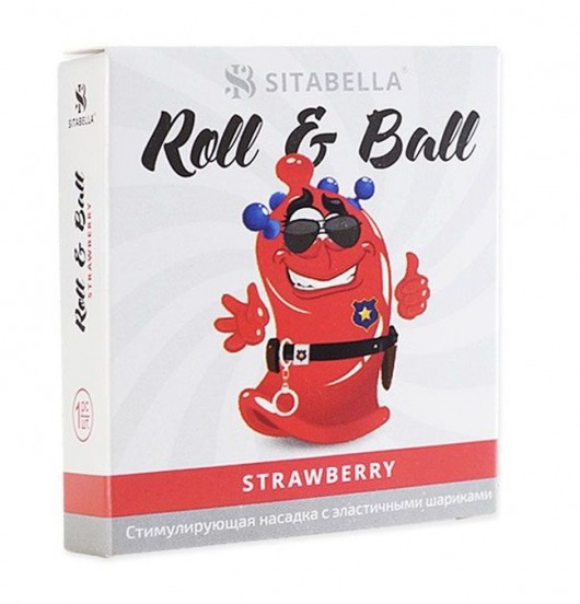 Стимулирующий презерватив-насадка Roll   Ball Strawberry - Sitabella - купить с доставкой в Златоусте
