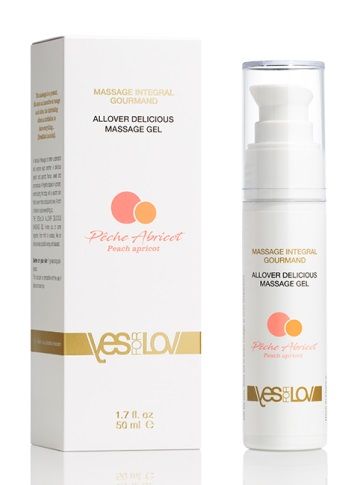 Универсальный массажный гель-смазка Allover Delicious Massage Gel с ароматом персика и аброкоса - 50 мл. - YESforLOV - купить с доставкой в Златоусте