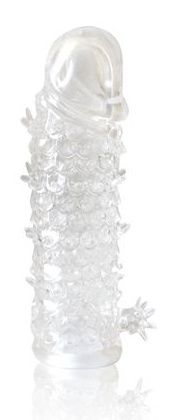 Закрытая прозрачная рельефная насадка Crystal sleeve - 13 см. - Erowoman-Eroman - в Златоусте купить с доставкой