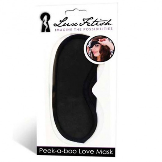 Черная маска на глаза Peek-a-Boo - Lux Fetish - купить с доставкой в Златоусте