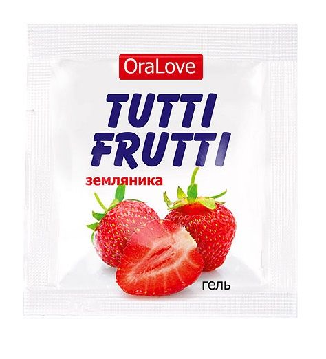 Пробник гель-смазки Tutti-frutti с земляничным вкусом - 4 гр. - Биоритм - купить с доставкой в Златоусте