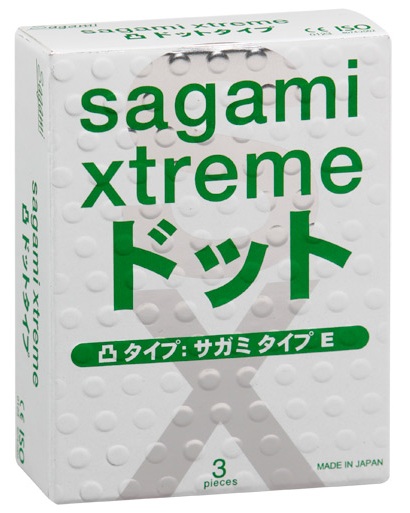 Презервативы Sagami Xtreme SUPER DOTS с точками - 3 шт. - Sagami - купить с доставкой в Златоусте