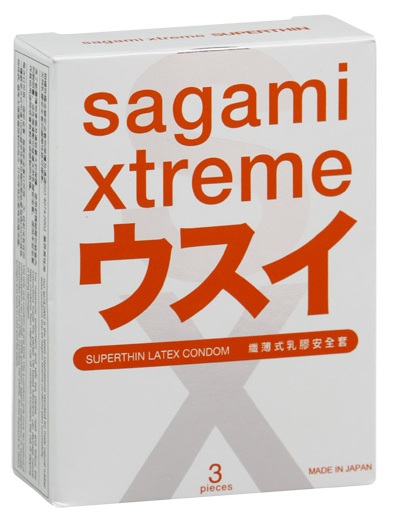Ультратонкие презервативы Sagami Xtreme SUPERTHIN - 3 шт. - Sagami - купить с доставкой в Златоусте