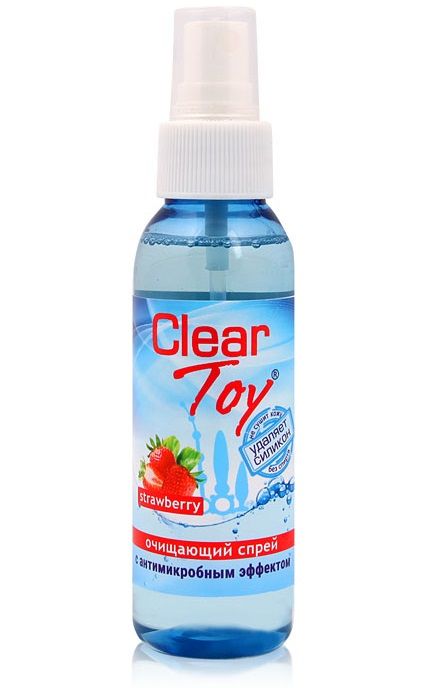 Очищающий спрей для игрушек CLEAR TOY Strawberry - 100 мл. - Биоритм - купить с доставкой в Златоусте