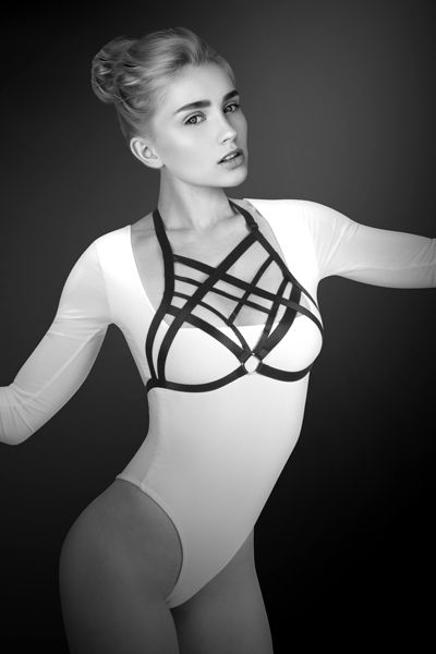 Черная упряжь на грудь Clara - Bijoux Pour Toi - купить с доставкой в Златоусте