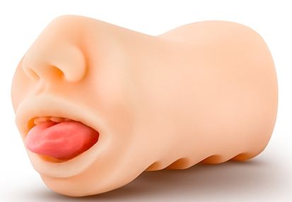 Телесный мастурбатор-ротик с язычком Oral Anne - Blush Novelties - в Златоусте купить с доставкой