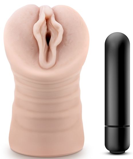 Телесный мастурбатор-вагина с вибропулей Ashley - Blush Novelties - в Златоусте купить с доставкой