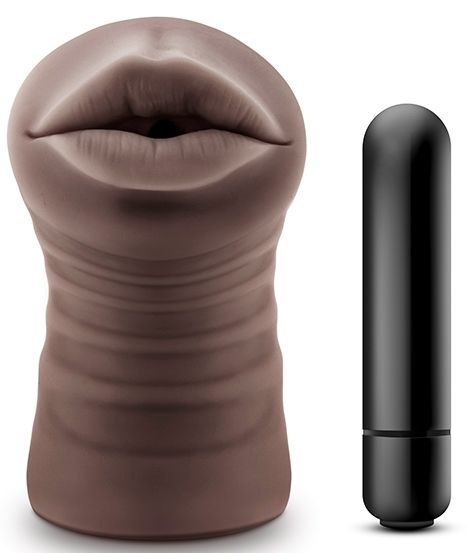 Коричневый мастурбатор-ротик Heather - Blush Novelties - в Златоусте купить с доставкой
