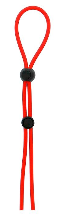 Красное лассо на пенис с двумя бусинами STRETCHY LASSO CAGE - Dream Toys - в Златоусте купить с доставкой