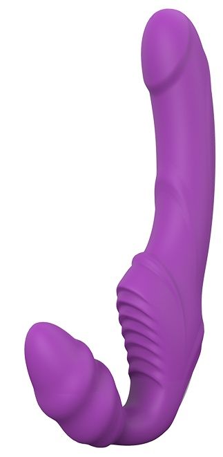 Фиолетовый безремневой вибрострапон DOUBLE DIPPER - Dream Toys - купить с доставкой в Златоусте