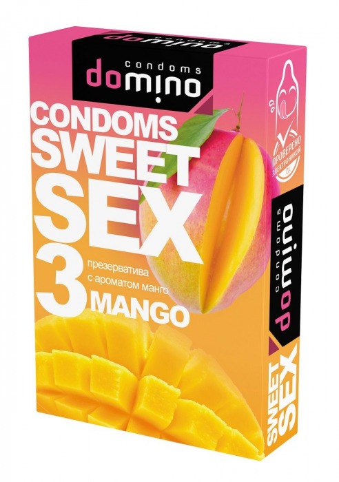 Презервативы для орального секса DOMINO Sweet Sex с ароматом манго - 3 шт. - Domino - купить с доставкой в Златоусте