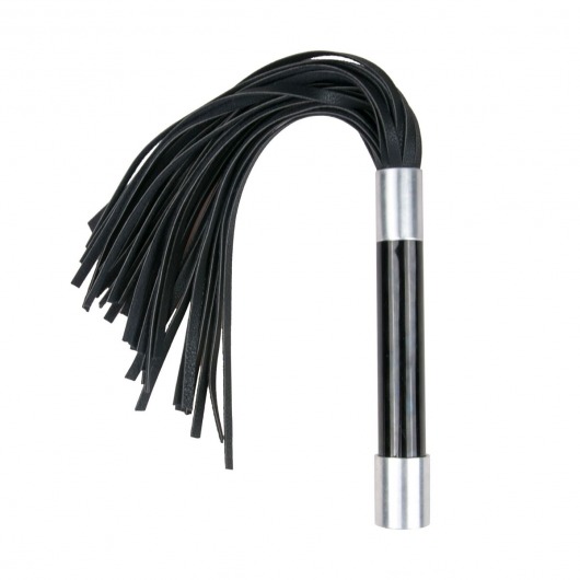 Черная плеть Easytoys Flogger With Metal Grip - 38 см. - Easy toys - купить с доставкой в Златоусте