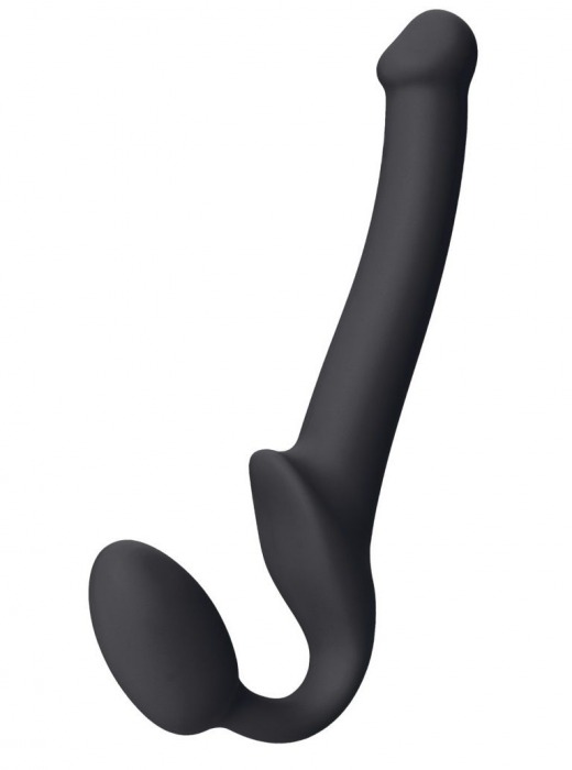 Черный безремневой страпон Silicone Bendable Strap-On S - Strap-on-me - купить с доставкой в Златоусте