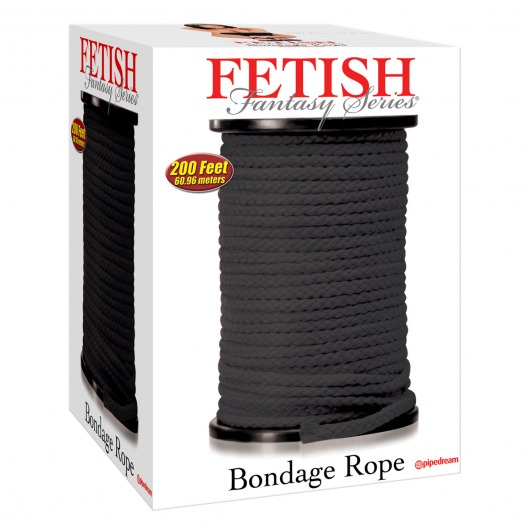 Черная веревка для связывания Bondage Rope - 60,9 м. - Pipedream - купить с доставкой в Златоусте