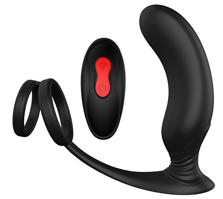Черный массажер простаты REMOTE P-PLEASER - Dream Toys - в Златоусте купить с доставкой