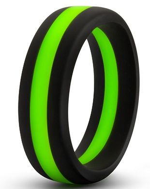 Черно-зеленое эрекционное кольцо Silicone Go Pro Cock Ring - Blush Novelties - в Златоусте купить с доставкой