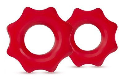 Набор из 2 красных фигурных эрекционных колец NUTZ - Blush Novelties - в Златоусте купить с доставкой