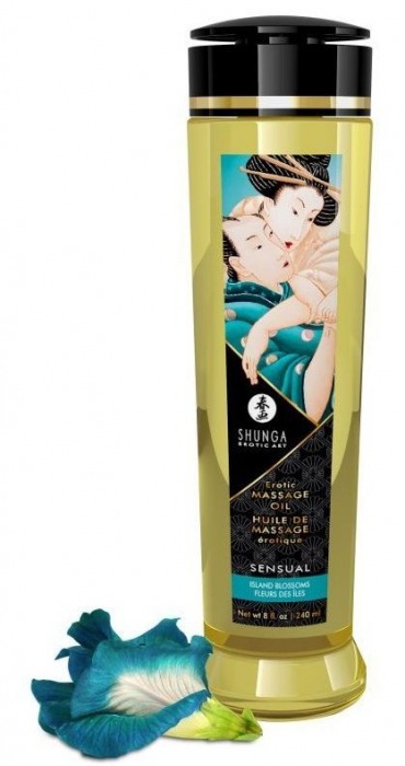 Массажное масло Sensual с цветочным ароматом - 240 мл. - Shunga - купить с доставкой в Златоусте
