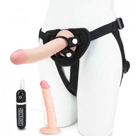 Регулируемые трусики с 2 насадками - 16 и 15 см. - Lux Fetish - купить с доставкой в Златоусте