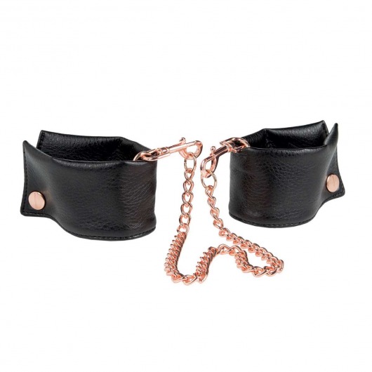 Черные мягкие наручники Entice French Cuffs с цепью - California Exotic Novelties - купить с доставкой в Златоусте