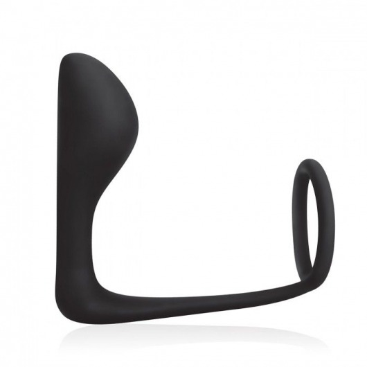 Стимулятор простаты с фиксацией эрекционным кольцом Prostate Gear - BlueLine - в Златоусте купить с доставкой