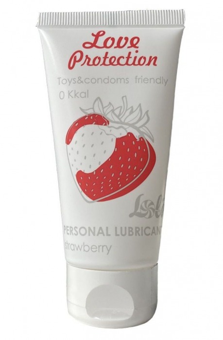 Лубрикант на водной основе с ароматом малины Love Protection Strawberry - 50 мл. - Lola Games - купить с доставкой в Златоусте