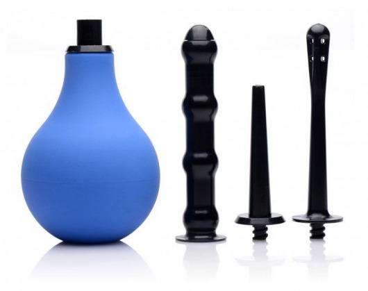 Анальный душ с 3 насадками Premium One-way Valve Anal Douche Set - XR Brands - купить с доставкой в Златоусте