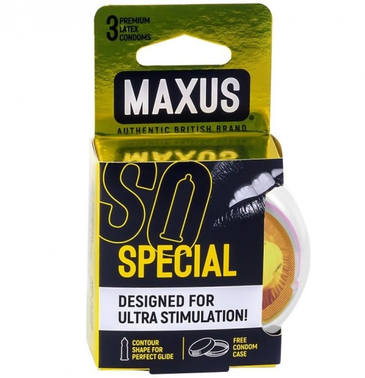 Презервативы с точками и рёбрами в пластиковом кейсе MAXUS Special - 3 шт. - Maxus - купить с доставкой в Златоусте