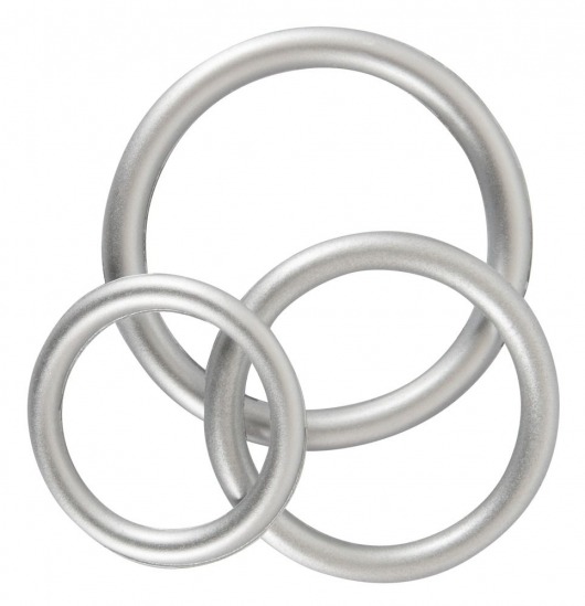 Набор из 3 эрекционных колец под металл Metallic Silicone Cock Ring Set - Orion - в Златоусте купить с доставкой