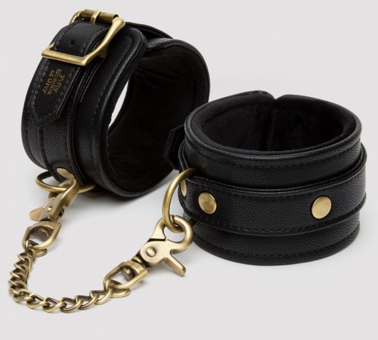 Черные оковы на ноги Bound to You Faux Leather Ankle Cuffs - Fifty Shades of Grey - купить с доставкой в Златоусте