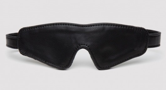 Черная плотная маска на глаза Bound to You Faux Leather Blindfold - Fifty Shades of Grey - купить с доставкой в Златоусте