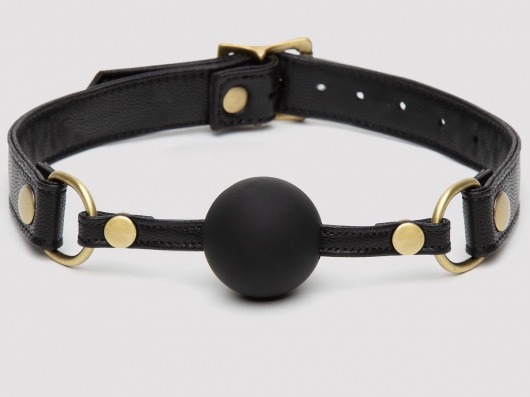 Черный кляп-шар Bound to You Faux Leather Ball Gag - Fifty Shades of Grey - купить с доставкой в Златоусте