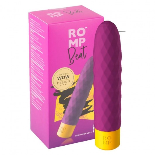 Лиловый рельефный мини-вибростимулятор Romp Beat - 15 см. - ROMP