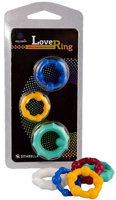 Набор из 3 цветных эрекционных колец Love Ring - Sitabella - в Златоусте купить с доставкой