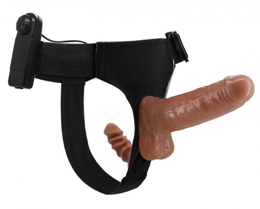 Страпон с вагинальной пробкой и вибрацией Ultra Passionate Harness - 16 см. - Baile - купить с доставкой в Златоусте