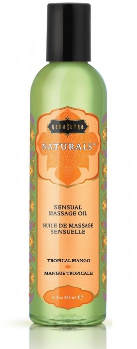 Массажное масло Naturals Tropical Mango с ароматом манго - 236 мл. - Kama Sutra - купить с доставкой в Златоусте