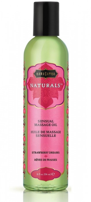 Массажное масло Naturals Strawberry Dreams с ароматом клубники - 236 мл. - Kama Sutra - купить с доставкой в Златоусте
