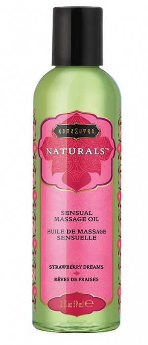 Массажное масло Naturals Strawberry Dreams с ароматом клубники - 59 мл. - Kama Sutra - купить с доставкой в Златоусте