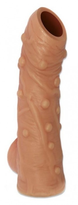 Телесная насадка с пупырышками и открытой головкой Nude Sleeve M - 12 см. - KOKOS - в Златоусте купить с доставкой