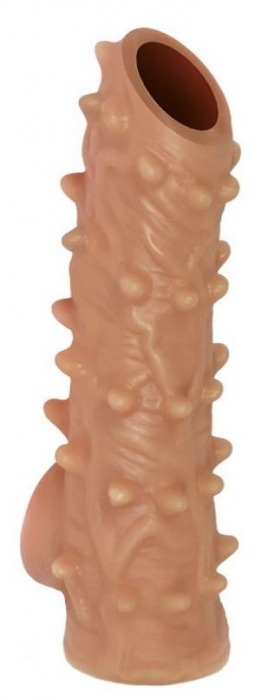 Телесная насадка с шипами и открытой головкой Nude Sleeve M - 12 см. - KOKOS - в Златоусте купить с доставкой