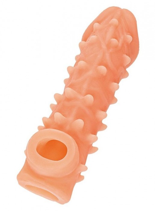 Телесная закрытая насадка с пупырышками Cock Sleeve Size L - 17,6 см. - KOKOS - в Златоусте купить с доставкой