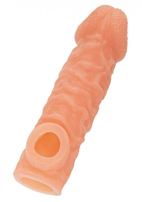 Телесная закрытая насадка с шершавой головкой Cock Sleeve Size M - 15,6 см. - KOKOS - в Златоусте купить с доставкой