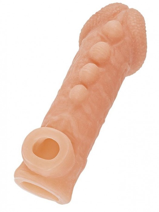Телесная закрытая насадка с шишечками Cock Sleeve Size S - 13,8 см. - KOKOS - в Златоусте купить с доставкой