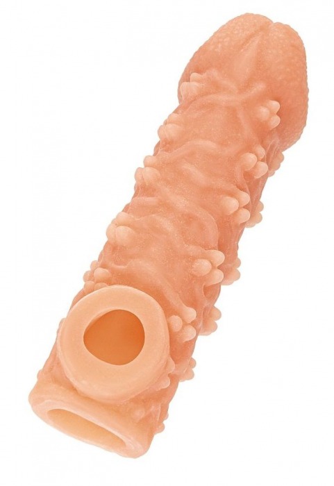 Телесная закрытая насадка с пучками шишечек Cock Sleeve Size M - 15,6 см. - KOKOS - в Златоусте купить с доставкой
