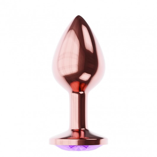 Пробка цвета розового золота с фиолетовым кристаллом Diamond Amethyst Shine L - 8,3 см. - Lola Games - купить с доставкой в Златоусте