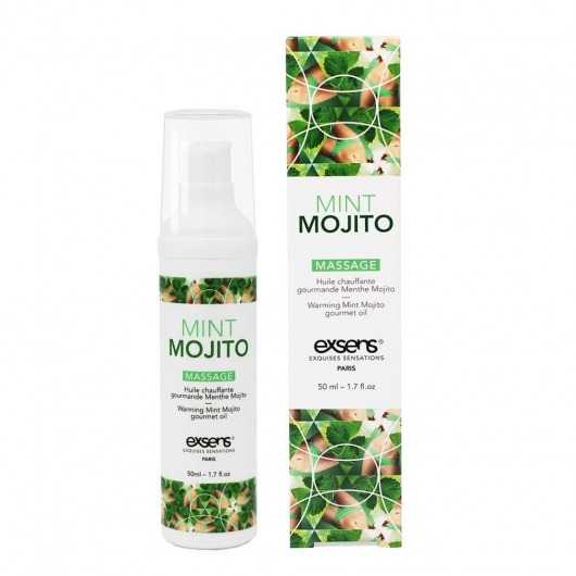Разогревающее массажное масло с ароматом мохито Gourmet Mint Mojito - 50 мл. - Exsens - купить с доставкой в Златоусте