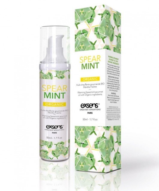 Разогревающее массажное масло Gourmet Spearmint Organic с органическими ингредиентами - 50 мл. - Exsens - купить с доставкой в Златоусте