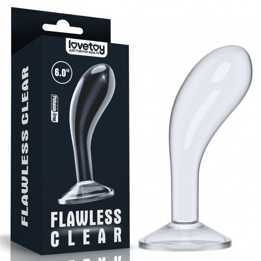 Прозрачный стимулятор простаты Flawless Clear Prostate Plug - 15 см. - Lovetoy - в Златоусте купить с доставкой
